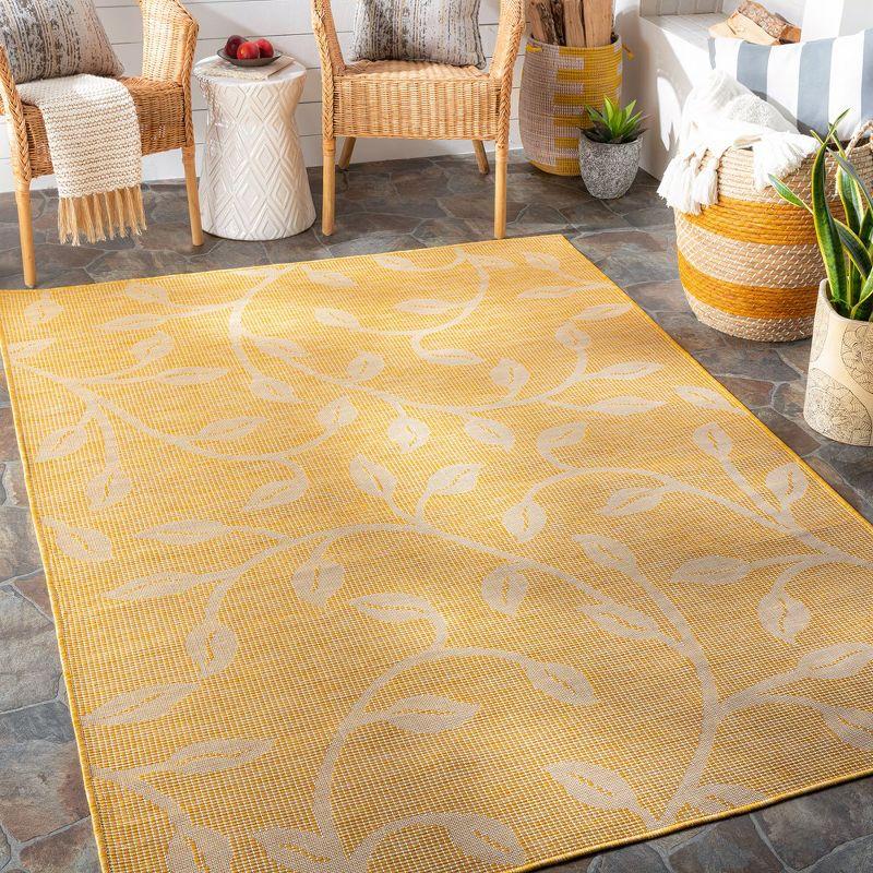 Broekhorn Bright Yellow Synthetic Indoor/Outdoor Area Rug 2'6" x 7'3"