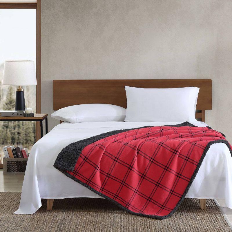 Eddie Bauer Eddie Bauer Printed Flannel/Sherpa Throw Blankets
