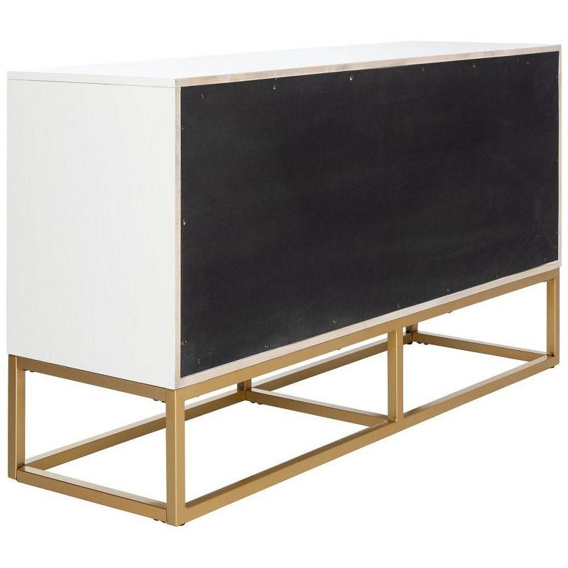 Estelle Transitional White 6-Drawer Dresser with Brass Accents