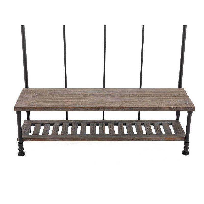 Boraam Annie Hall Tree Natural: Modern Entryway Organizer with 5 Hooks, Wood Frame, Adult Assembly Required