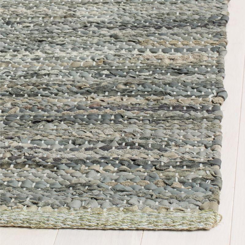Vintage Leather VTL105 Hand Woven Area Rug - Grey - 5'x8' - Safavieh.