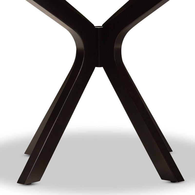 Baxton Studio 48" Kenji Wide Round Wood Dining Table Dark Brown: Seats Six, MDF Construction