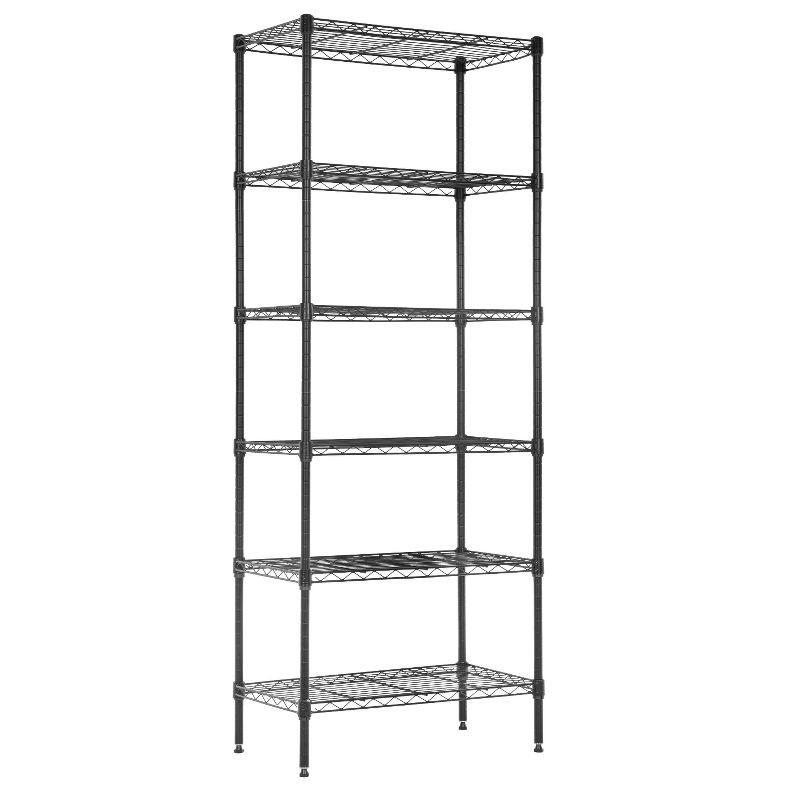 Black Adjustable 6-Tier Metal Wire Shelving Unit