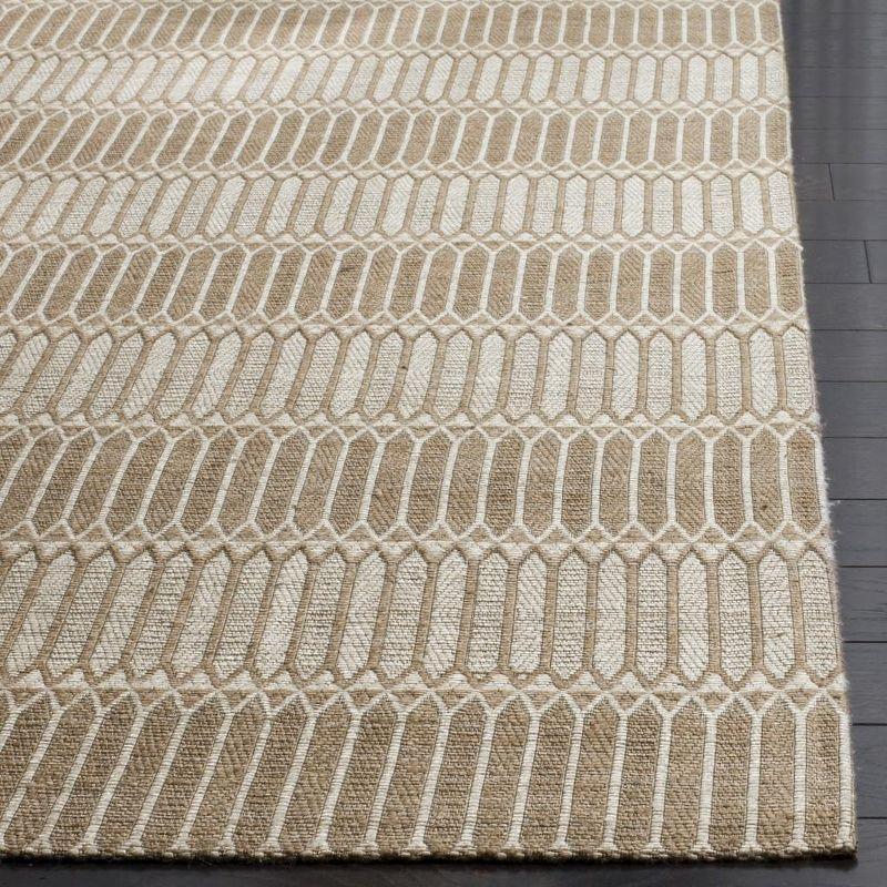 Marbella Brown Stripe 6' x 9' Handmade Viscose Area Rug