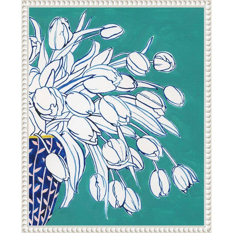 Amanti Art Turquoise Tulip Bouquet II by Grace Popp Framed Wall Art Print