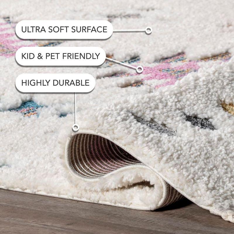Nuloom Jocelyn Diamond 10x14 Shag Indoor Area Rug for Living Room Bedroom Dining Room Nursery, Off White/Ivory