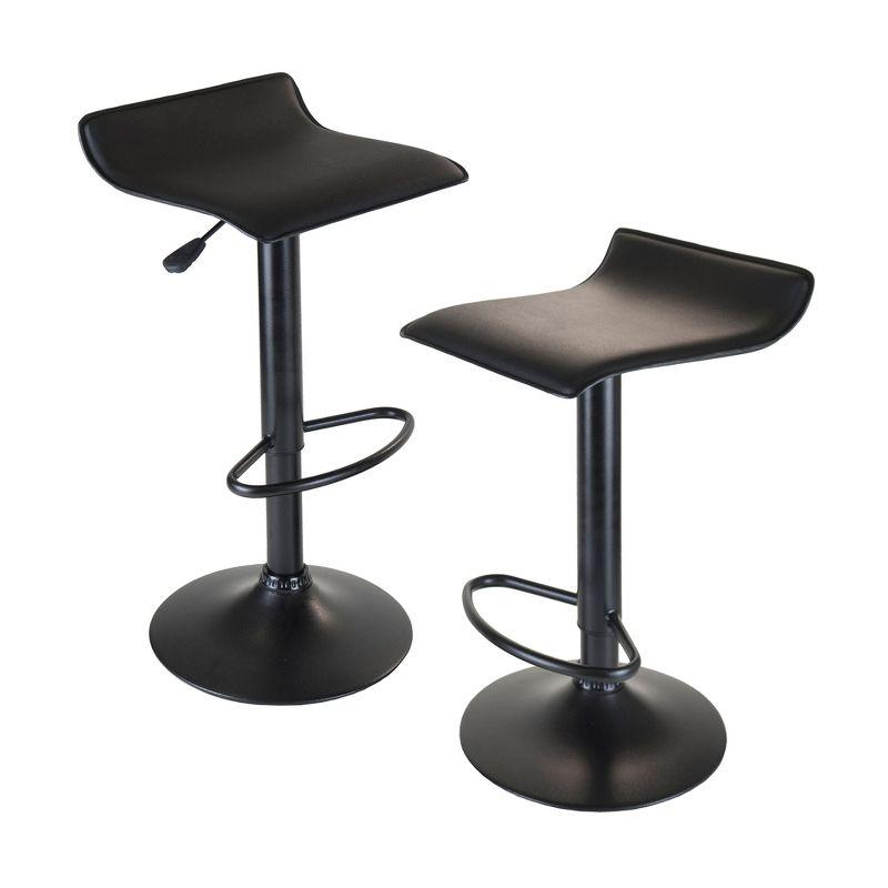 3pc Obsidian Counter Height Dining Set with Air Lift Adjustable Stools Wood/Black - Winsome