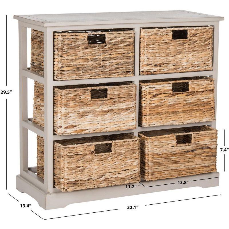 Keenan 6 Basket Storage Chest - AMH5740 - Vintage Grey - Safavieh Couture