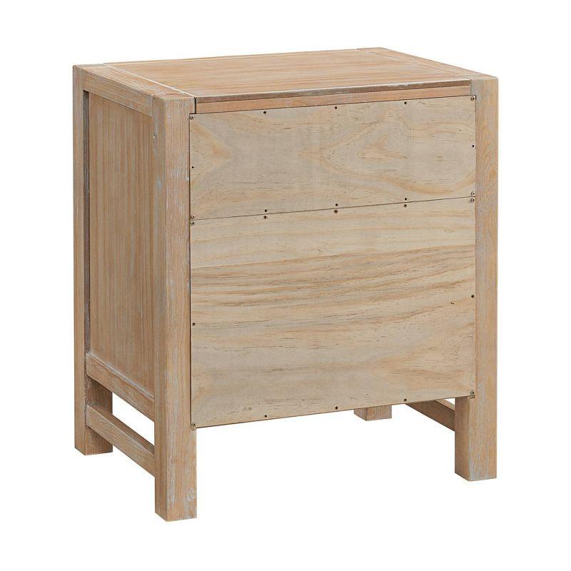 Arden 2 Drawer Wood Nightstand Light Driftwood - Alaterre Furniture: Solid Pine, Open Shelf, Farmhouse Style