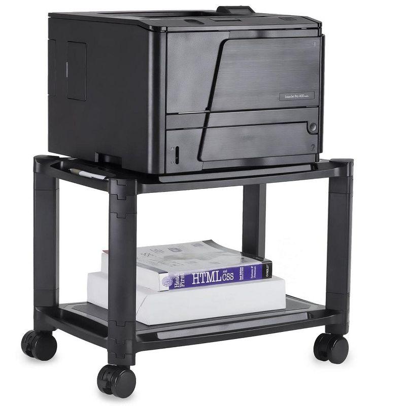 Mount-it Mount-It! Height Adjustable Under Desk Printer Stand with Wheels, Rolling Printer Cart