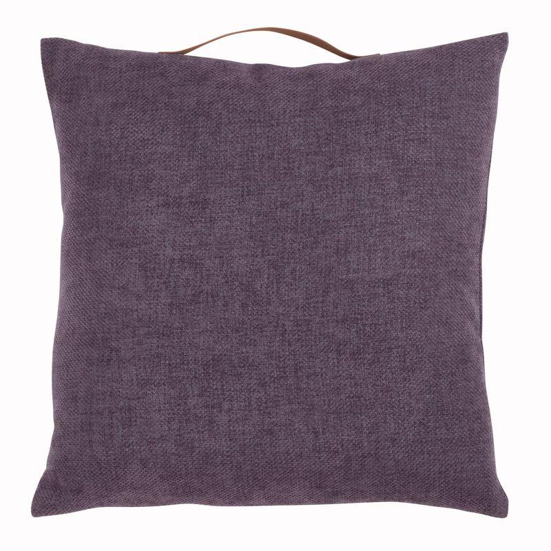 18"x18" Chenille with Handle Poly Filled Square Throw Pillow - Saro Lifestyle