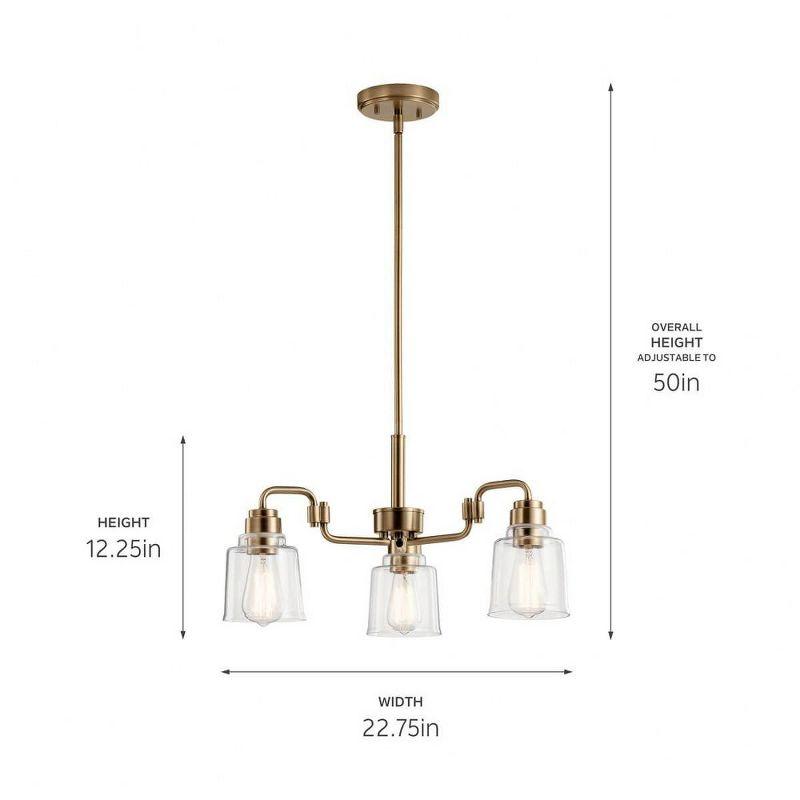 Kichler Lighting Aivian 3 - Light Chandelier in  Weathered Brass