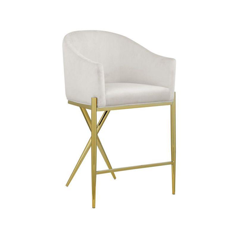 Meridian Furniture,Xavier Cream Velvet Counter Stool