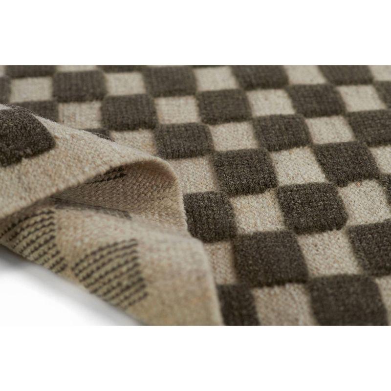 Momeni 5'x8' Willow Check Handwoven Area Rug Charcoal Gray: Wool, Low Pile, Classic Pattern, Indoor Use