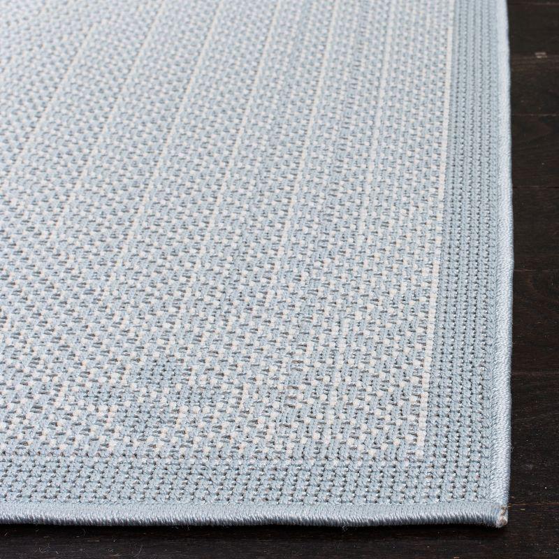 Bermuda BMU811 Machine Washable UV & Stain Resistant Non-Shedding Power Loomed Indoor/Outdoor Area Rug - Light Blue/Ivory - 6'7"x6'7" - Safavieh