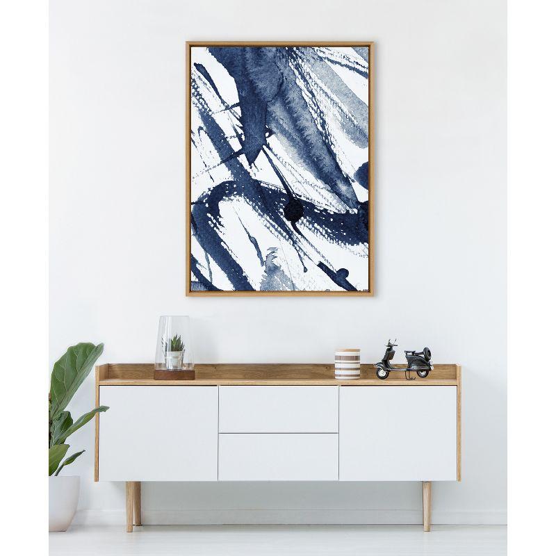 Kate & Laurel All Things Decor 31.5"x41.5" Sylvie Indigo Watercolor Framed Wall Art by Amy Peterson Modern Blue Abstract Wall Art