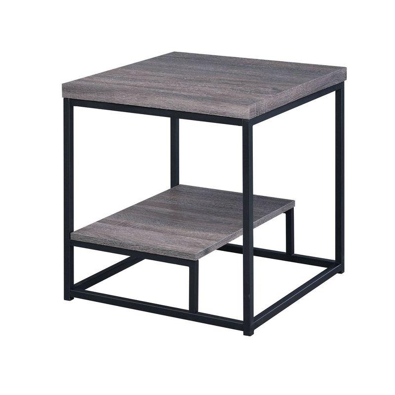 Aspen Weathered Gray Oak Metal Base 3PC Cocktail Table Set