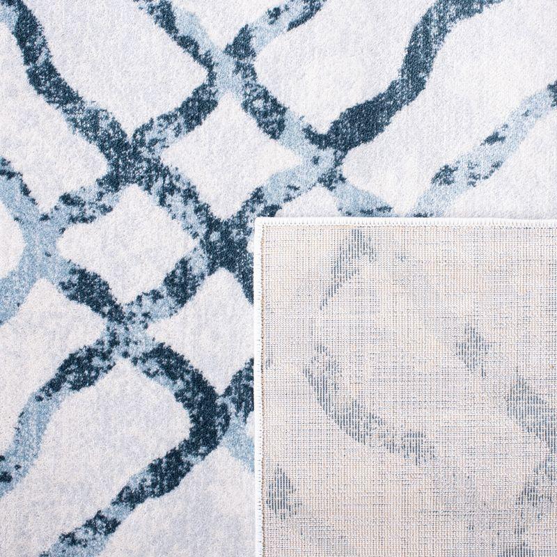 Martha Stewart Isabella - MSR0957 - Indoor Power Loomed Area Rugs - Ivory/Turquoise - 5'3"x7'7"