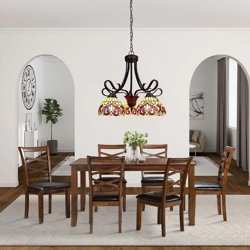 Chloe Lighting Serenity Victorian Tiffany-Style Dark Bronze 5 Light Large Chandelier 25" Wide