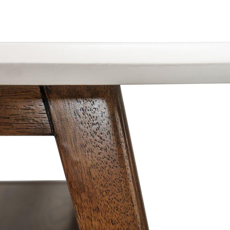 Avenu Mid-Century Rectangular Coffee Table with Oak Veneer Shelf