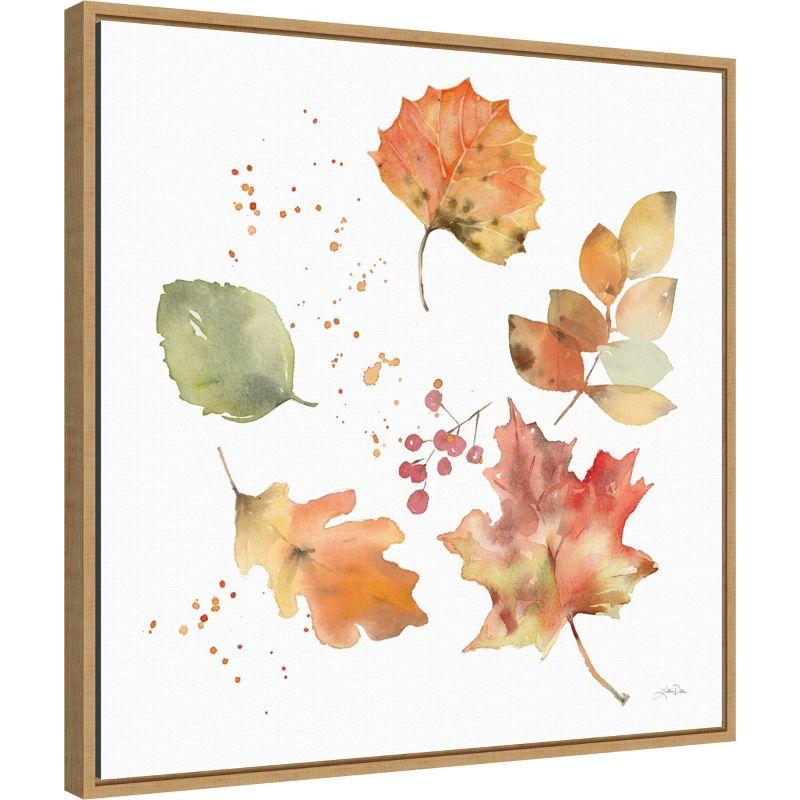 22"x22" Falling Leaves I by Katrina Pete Framed Wall Canvas - Amanti Art: Autumn Harvest Decor, Seasonal Canvas