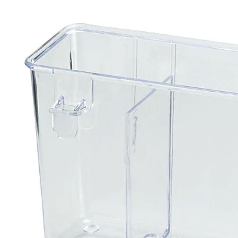 Clear Plastic 3-Section Cutlery Drain Caddy