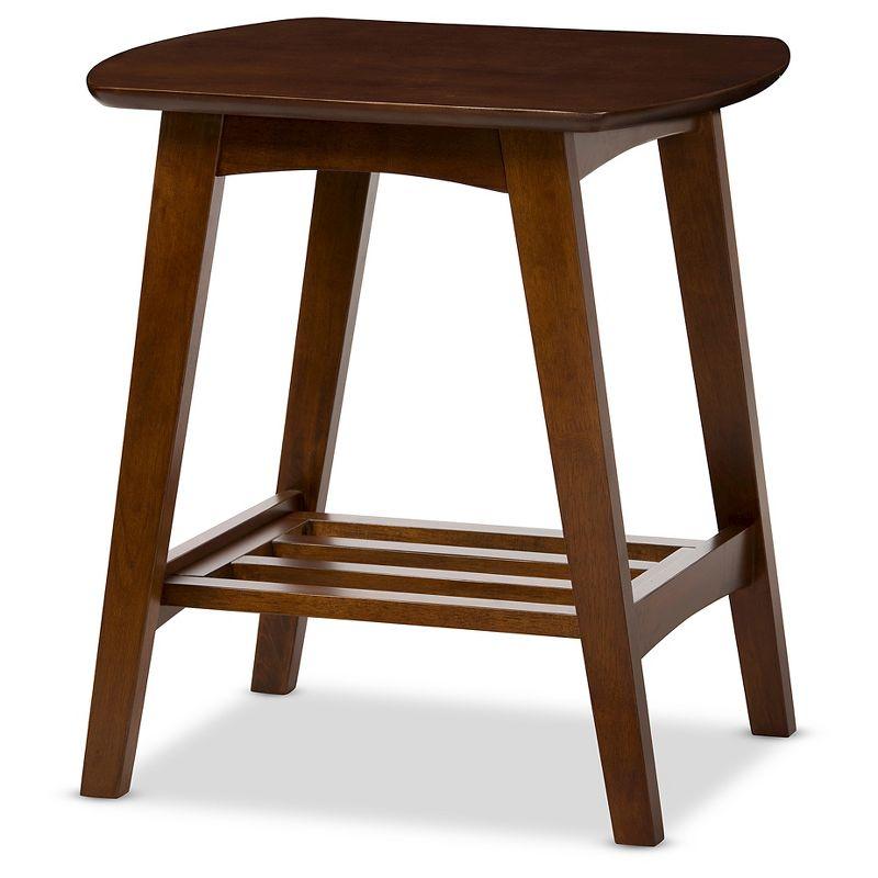 Scandinavian Mid-Century Modern Dark Walnut Square End Table