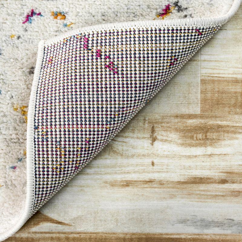 Nuloom 6 Square Moroccan Blythe Indoor Area Rug, Light Multicolor, Faded Bohemian Design, Stain Resistant, BedroomLiving Room, Kitchen,