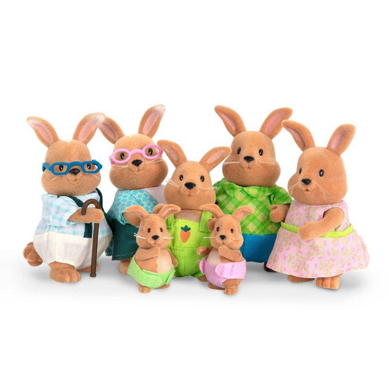 Li'l Woodzeez Miniature Animal Figurine Set - Cottonball Rabbit Family
