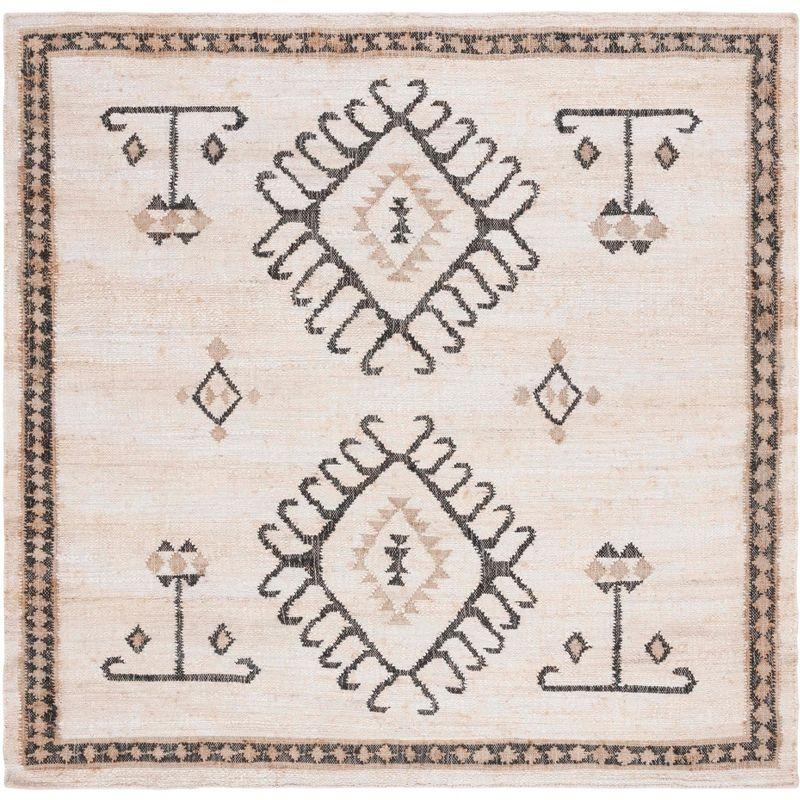 Kilim KLM762 Hand Woven Area Rug - Ivory/Black - 3'x3' - Safavieh.