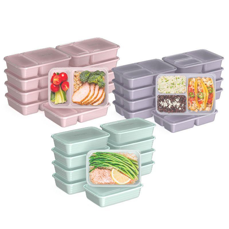 Floral Pastels 60-Piece Reusable Meal Prep Container Set