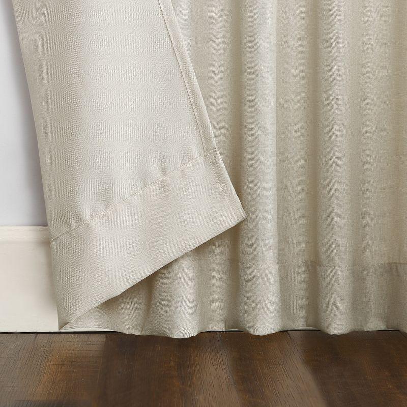 40"x84" No. 918 Light Filtering Semi-Sheer Joshua Heathered Texture Tab Top Curtain Panel Ecru: Transitional Decor