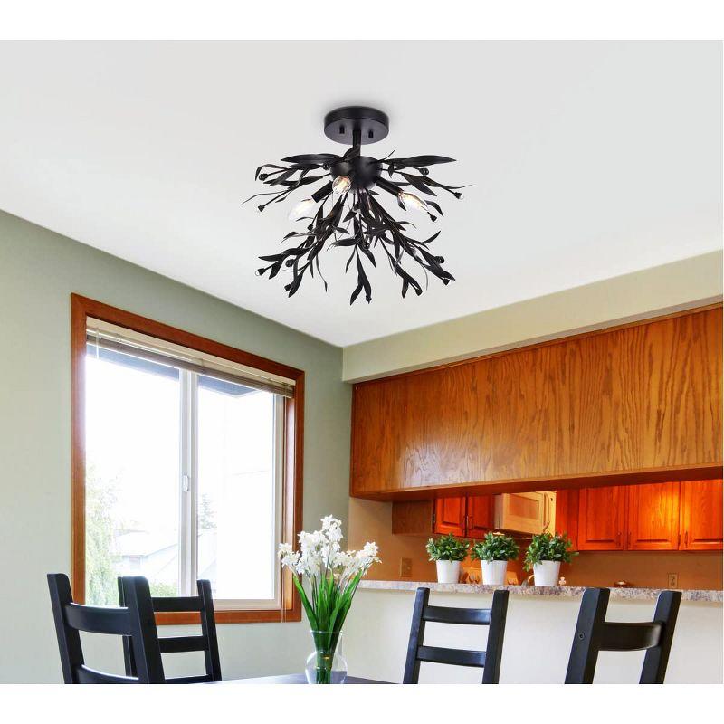 Elegant Lighting Priscilla 18.5 inch flush mount in black