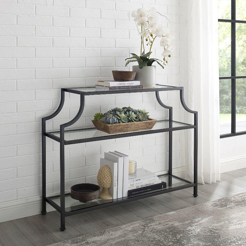 Aimee Oil Rubbed Bronze Glass Console Table with Storage