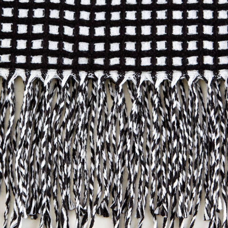 50"x60" Waffle Knit Throw Blanket Black/White - Design Imports: Midweight, Hypoallergenic, Machine Washable