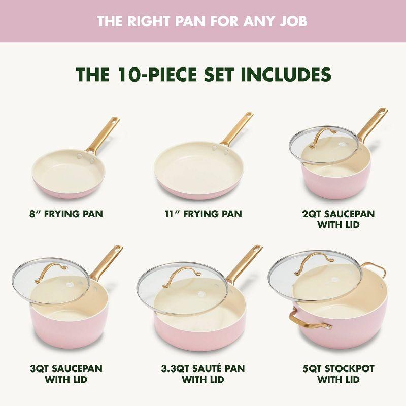 GreenPan Reserve Hard Anodized Healthy Ceramic Nonstick 10 Piece Cookware Set