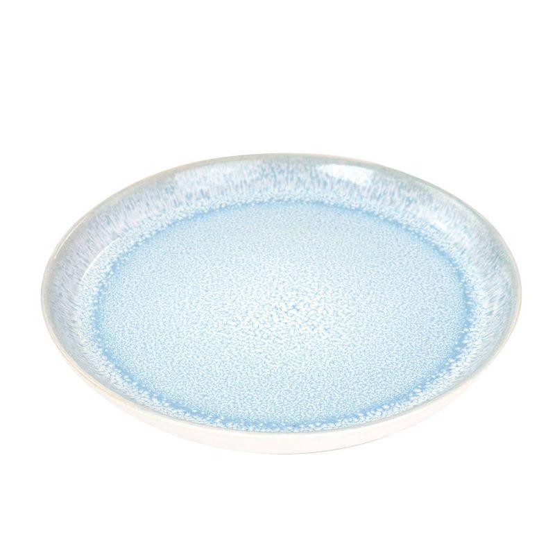 16pc Stoneware Mocha Dinnerware Set Blue - Elama: Solid Pattern, Service for 4, Includes Mugs, Plates & Bowls