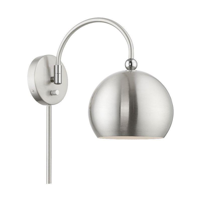 Livex Lighting Stockton 1 - Light Wall Light in  Brushed Nickel/Polished Chrome