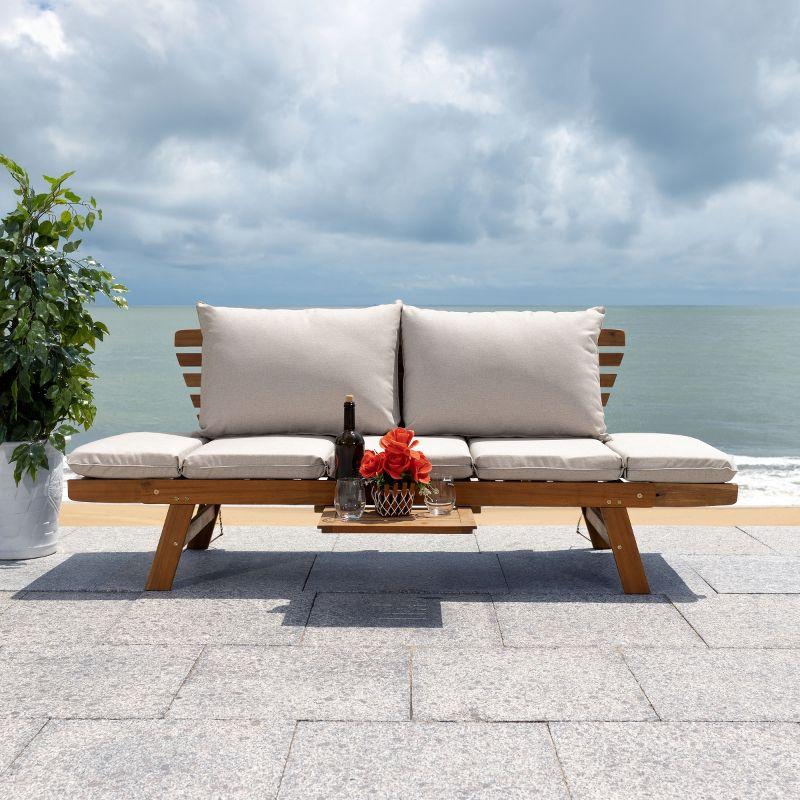 Emely Outdoor Daybed - Outdoor - PAT7300 - Natural/Light Grey -Safavieh