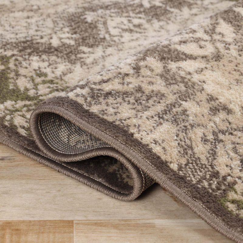 Modern Damask Indoor Area Rug or Runner, 2'x3', Brown - Blue Nile Mills