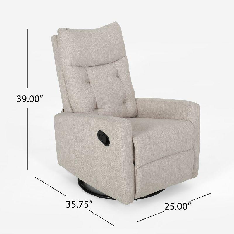 Christopher Knight Home Woodglen Contemporary Glider Swivel Recliner Beige: Upholstered Polyester, Wood Frame