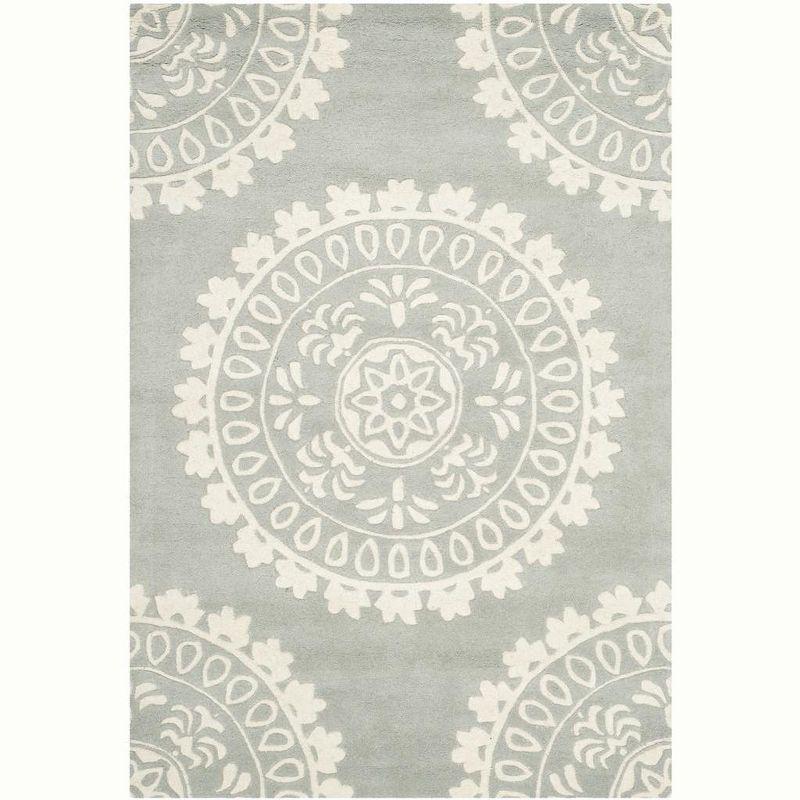 Bella BEL122 Hand Tufted Area Rug - Grey/Ivory - 5'x8' - Safavieh.