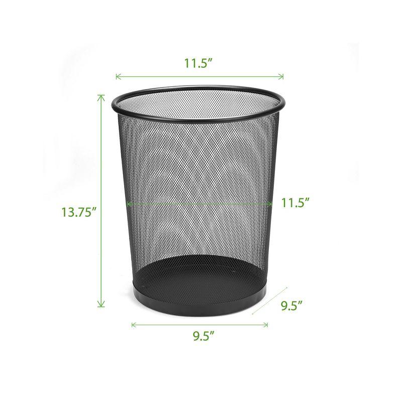 Mind Reader Mesh Garbage Waste Basket Recycling Bin Set, Round