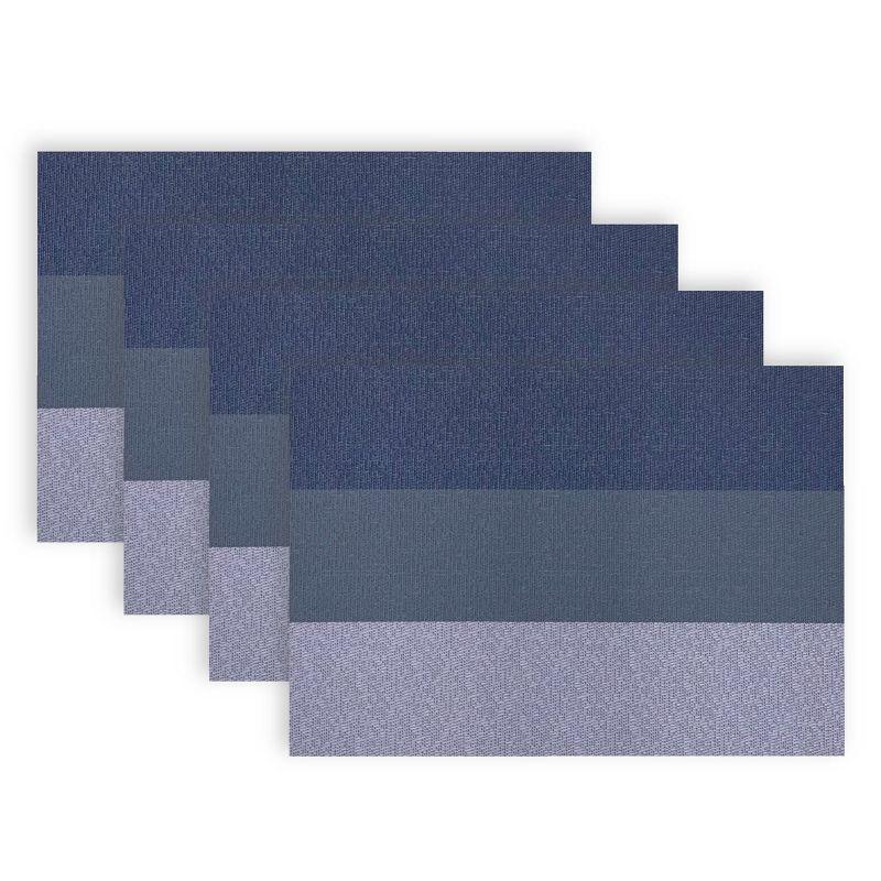 Bal Harbour Blue and Gray Woven Vinyl Rectangular Placemat Set of 4