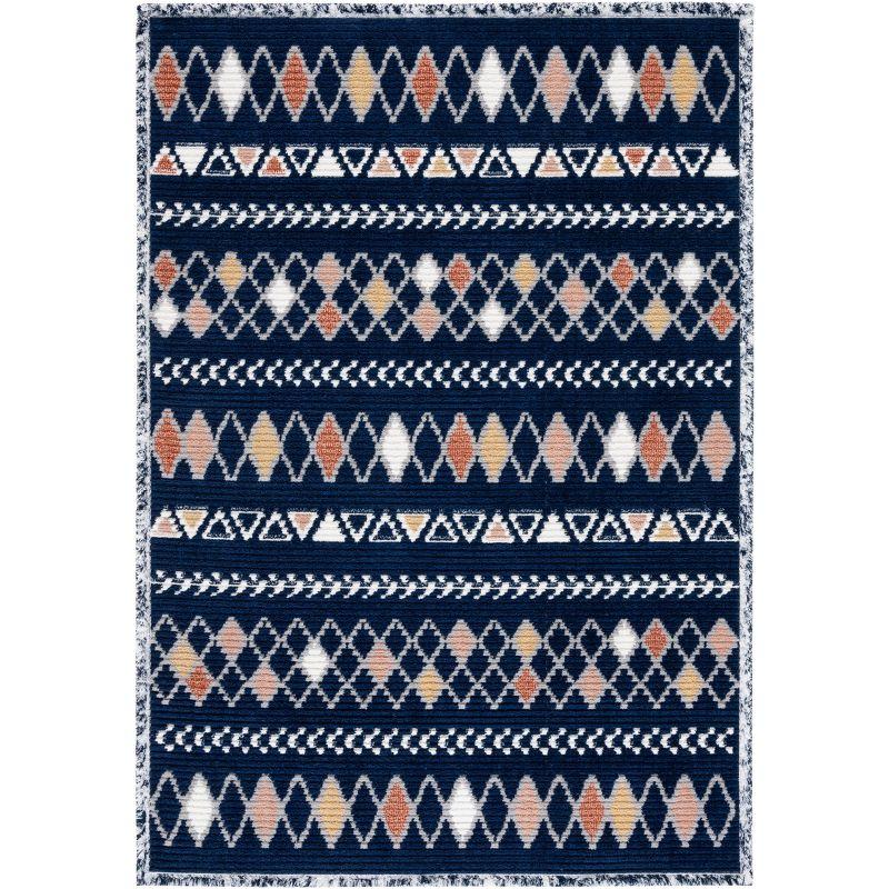 Marrakesh MRK610 Power Loomed Area Rug - Navy/Multi - 5'3"x7'6" - Safavieh.