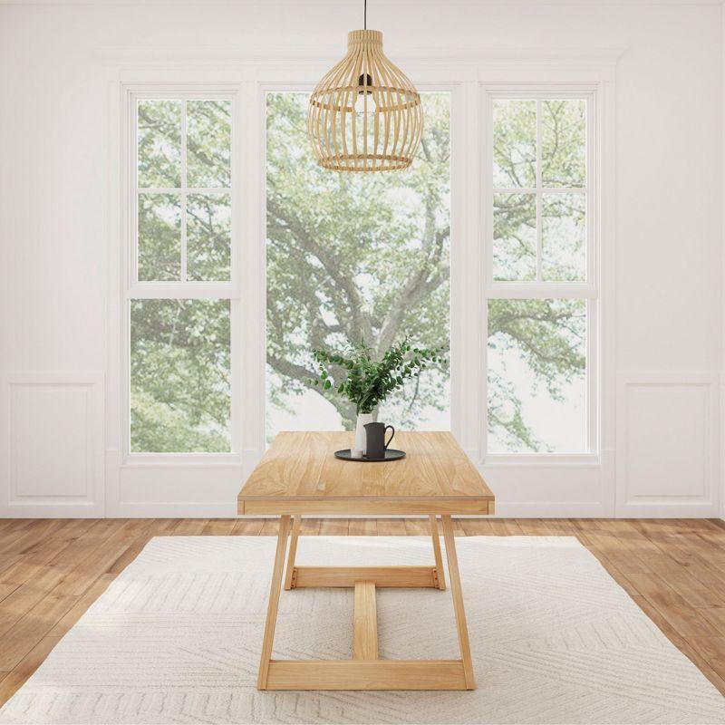 Blonde Wirebrush 72" Solid Wood Farmhouse Dining Table