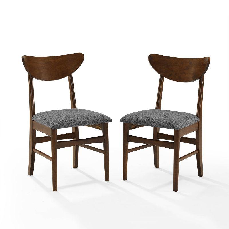 Mahogany Mid-Century Modern Upholstered Side Chair Set