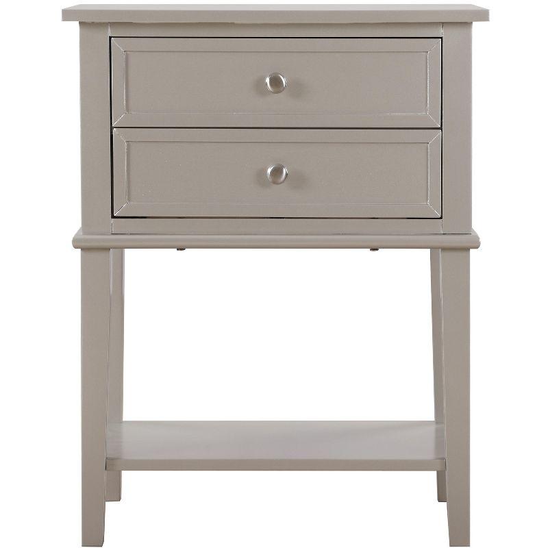 Newton Silver Champagne 2-Drawer Nightstand with Open Shelf