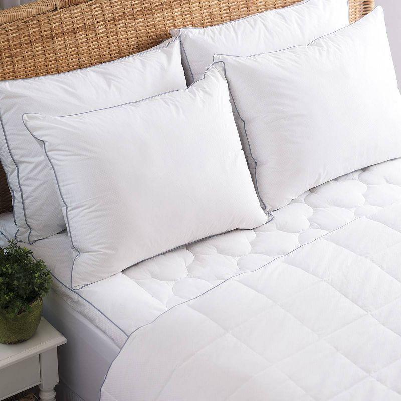 Full Size White Cotton Thermoregulating Mattress Pad