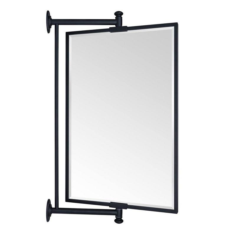 Matte Black Rectangular Stainless Steel Wall Mounted Bathroom Vanity Mirror